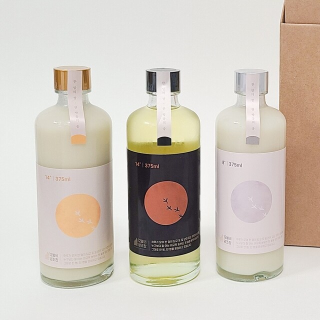 강원더몰,12월의양조장 도란도란 8도 탁주, 14도 탁주, 약주 각 1병 ,375ml