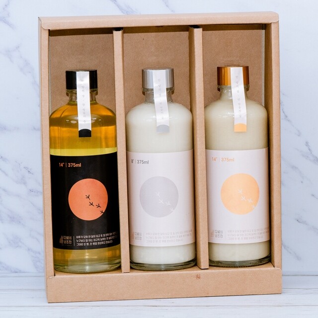 강원더몰,12월의양조장 도란도란 8도 탁주, 14도 탁주, 약주 각 1병 ,375ml