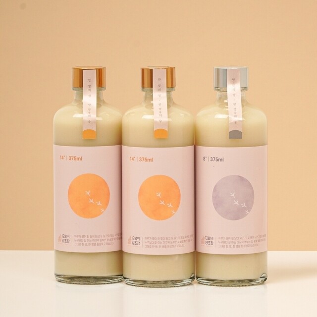 강원더몰,12월의양조장 탁주세트2호 선물세트 8도 1, 14도 탁주 2병 375ml